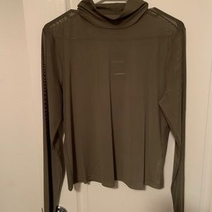 Olive Sheer Turtleneck